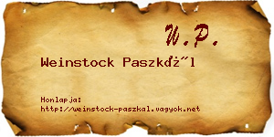 Weinstock Paszkál névjegykártya