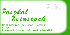 paszkal weinstock business card